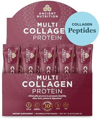 Ancient Nutrition Collagen Peptides Powder, Multi Collagen Protein, Women & Men, Vitamin C, Probi... | Amazon (US)