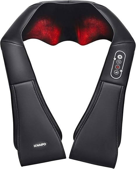Naipo Shiatsu Back and Neck Massager with Heat Deep Kneading Massage for Neck, Back, Shoulder, Fo... | Amazon (US)