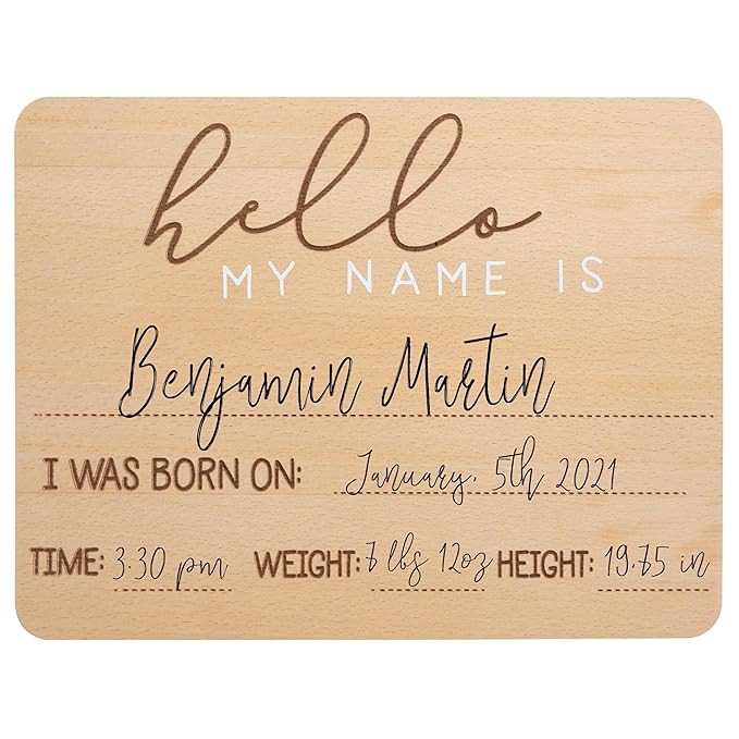 Pearhead Baby Welcome Sign, Gender-Neutral Hello Baby Arrival Photo Prop, Hospital Birth Announce... | Amazon (US)