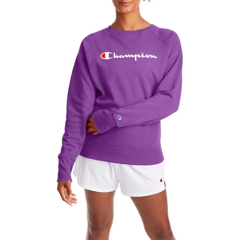 Champion Women's Powerblend Graphic Fleece Boyfriend Crewneck Sweatshirt | Walmart (US)