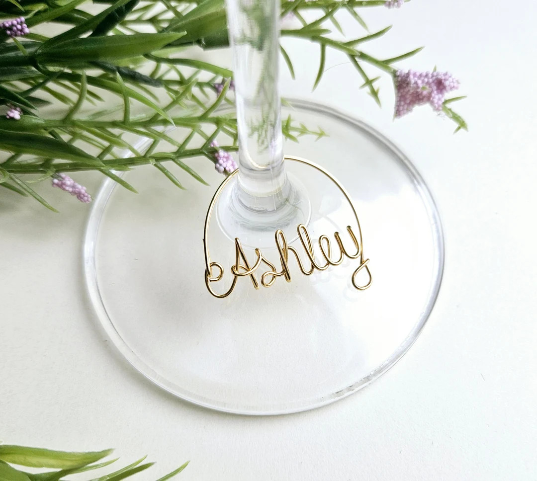 Wine Glass Charms, Custom Name, Bachelorette Decorations - Etsy | Etsy (Global)