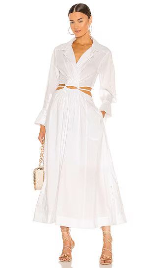 Alex Pleated Cut Out Dress in White | Revolve Clothing (Global)