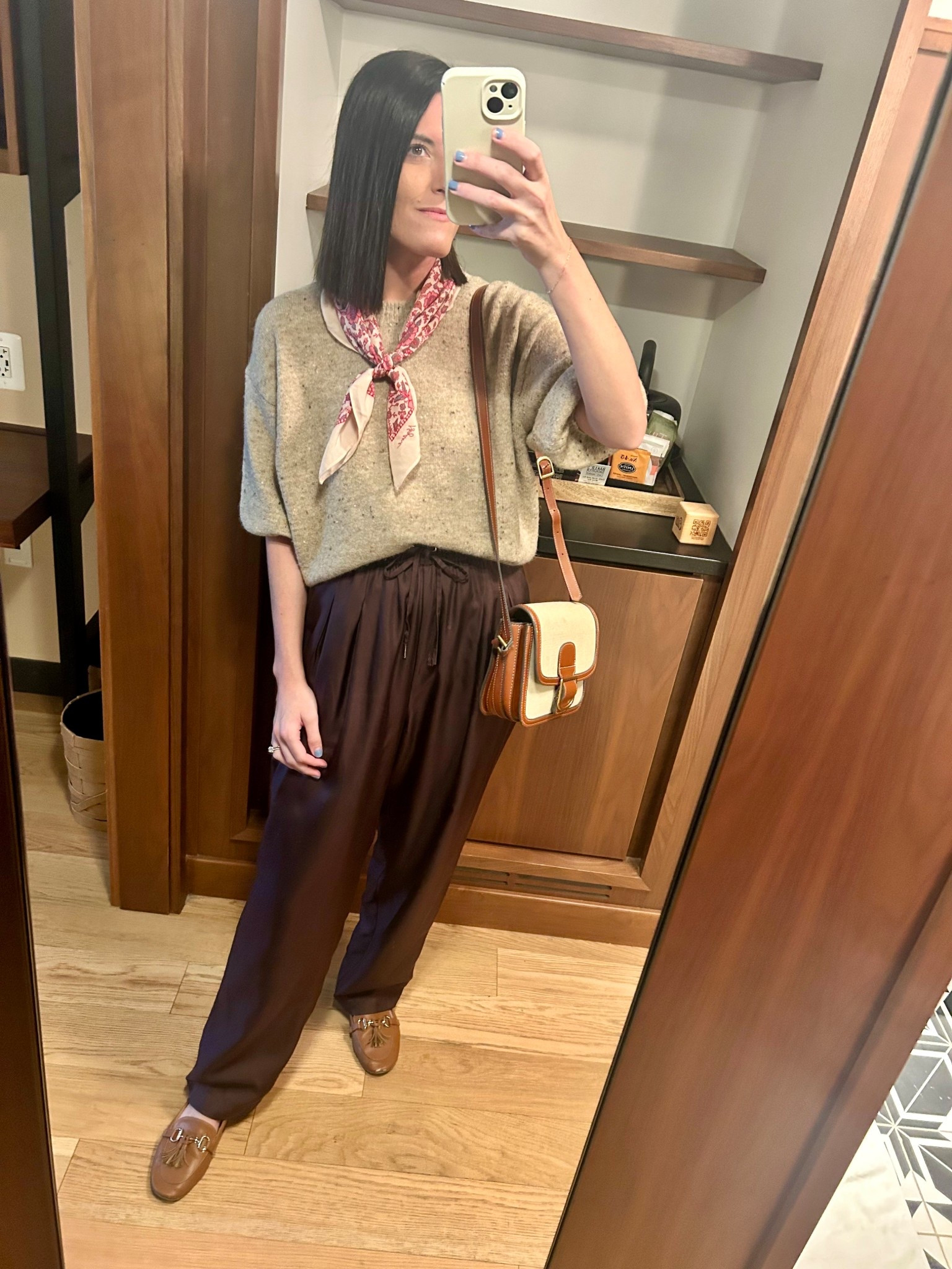 Top - ASTR, XS
Pants - Silk Laundry, XS 
Scarf - Sezane
Trench - Amazon 
Shoes - ASOS
Purse - Mango

#LTKFindsUnder50 #LTKStyleTip #LTKFindsUnder100