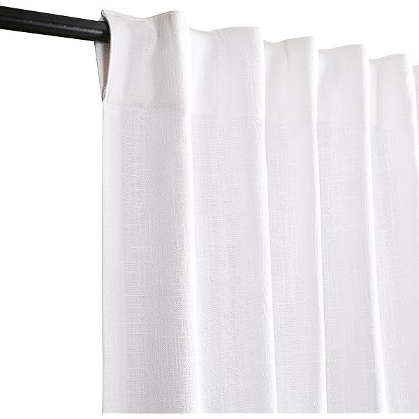 White Cotton Curtains Set of 2, White Cotton Curtains 96 inches Long & 50 inch Wide,Cotton Curtains, | Amazon (US)
