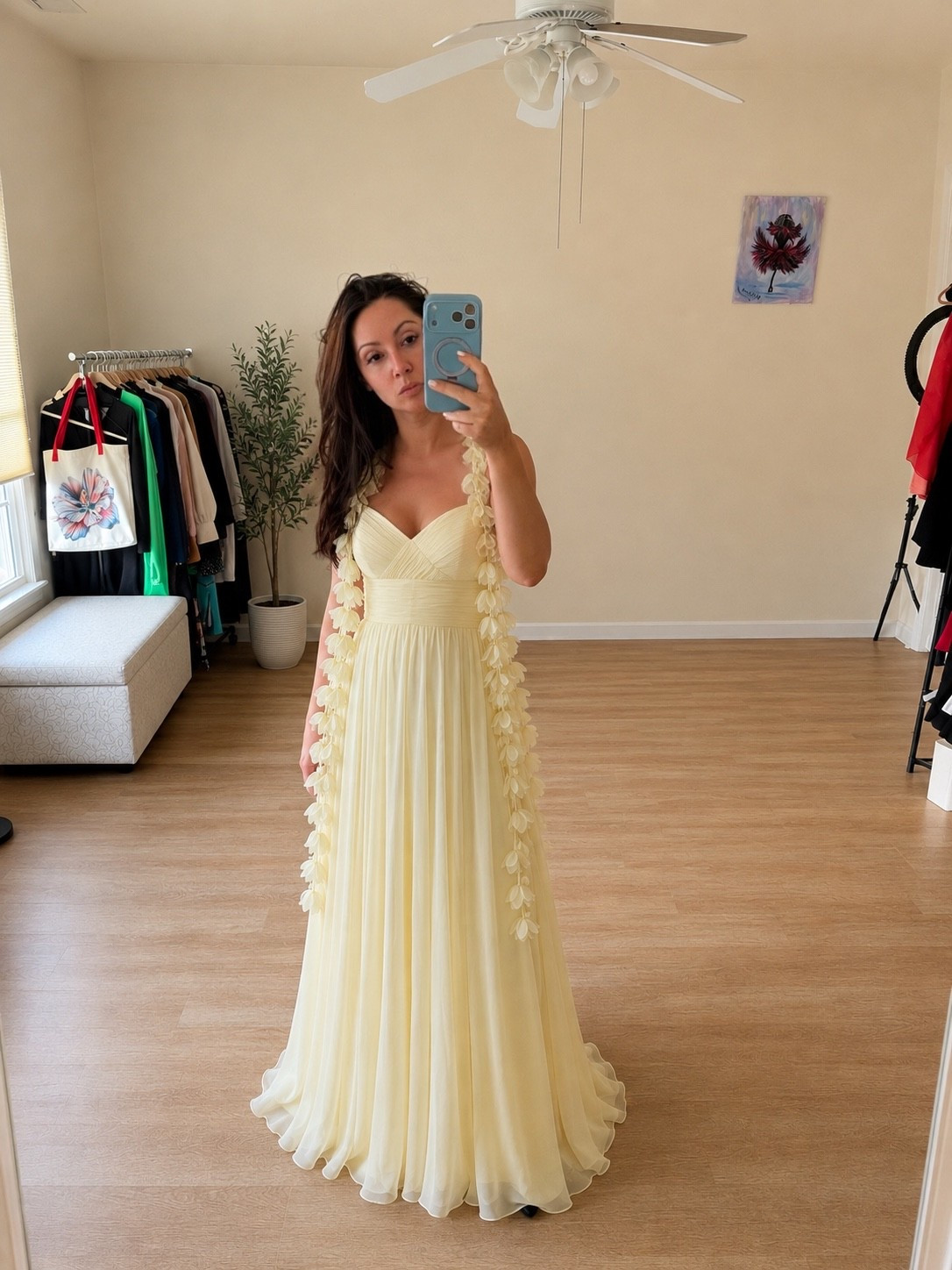 This dress is everything! From color to style and fit I love! 
Runs tinny bit small go to the higher end of your sizing if in between - I am wearing an 8.

#LTKMidsize #LTKOver40 #LTKWedding