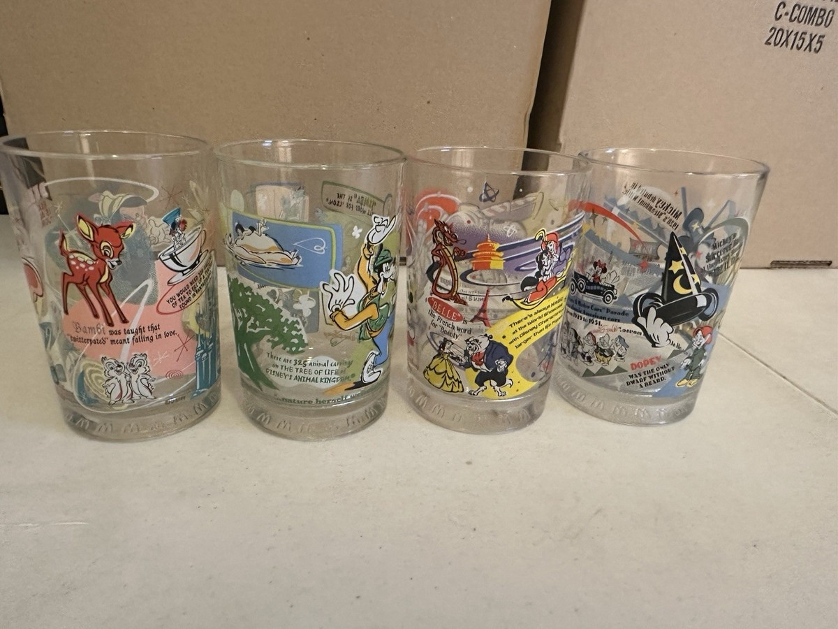McDonald’s Walt Disney World 100 Years of Magic Glasses Cups Set of 4 COMPLETE | eBay US