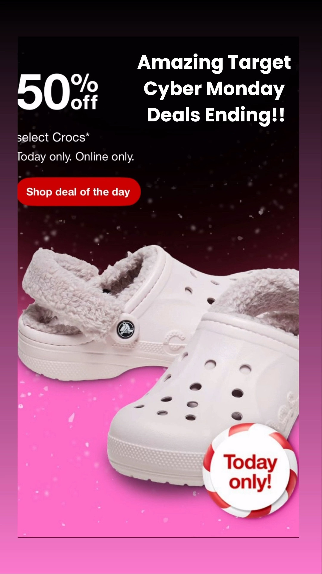 Target Cyber Monday deals are ending!! Beauty, toys, kids, pajamas and pajamas for the family, crocs, shoes, snow boots, winter jackets, snow, bibs, and gear, kitchen appliances, floor, care, Dyson, vacuums, air, fryers, holiday decor, Christmas outfits, gift ideas, home decor, video, games, electronics, computers, TVs, tablets, bicycles, outdoor activities, toddler, clothes, kids, clothes, mom style fashion, hearth and hand, boho chic, candles, bedding, bath and so much more!! 

#LTKGiftGuide #LTKFindsUnder100 #LTKCyberWeek