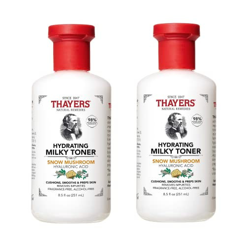 THAYERS Milky Face Toner with Snow Mushroom and Hyaluronic Acid, Natural Gentle Facial Toner, Dermatologist Recommended, for Dry and Sensitive Skin, 8.5 Oz (Pack of 2) | Amazon (US)