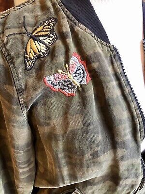 Sanctuary Camo Bomber Jacket with Embroidery Size S | eBay US
