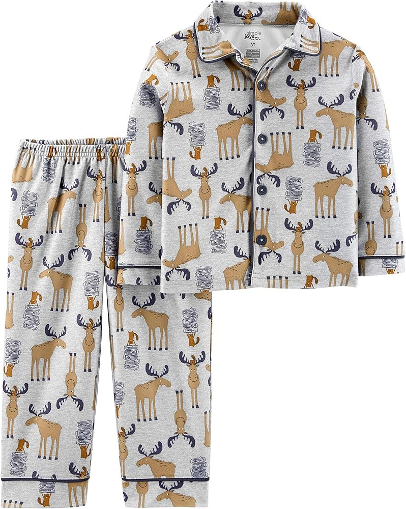 Simple Joys by Carter's Toddler Boys' 2-Piece Coat Style Pajama Set | Amazon (US)