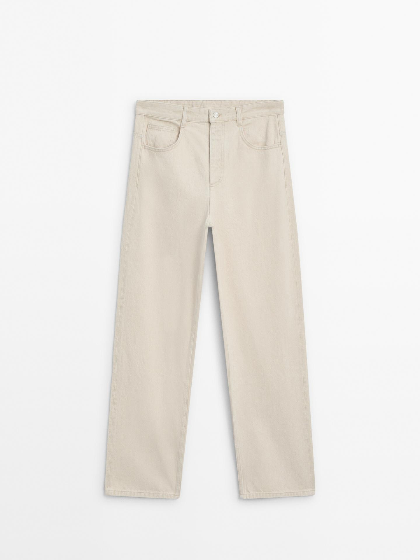 Straight-leg cotton blend jeans | Massimo Dutti US