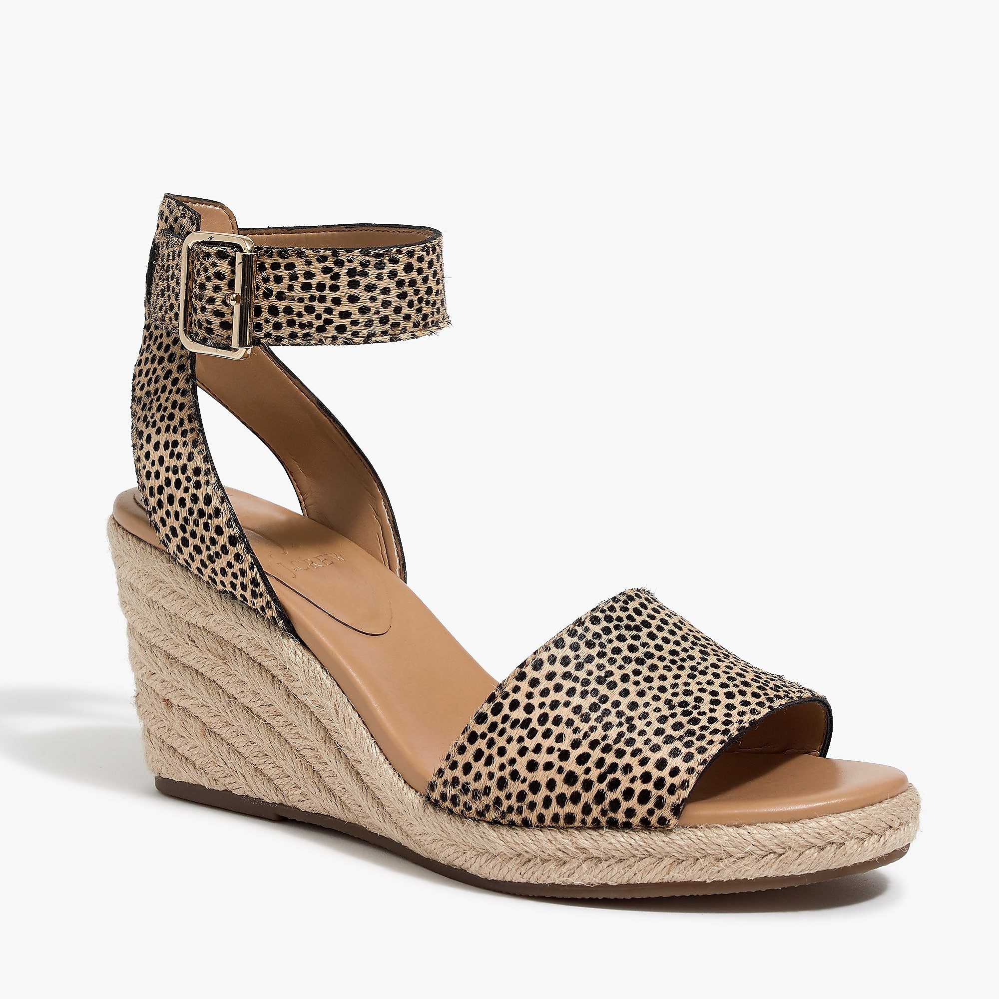 Calf hair espadrille wedge sandals | J.Crew Factory