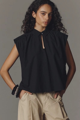 Nation Los Angeles Jody Sleeveless Keyhole Blouse | Anthropologie (US)
