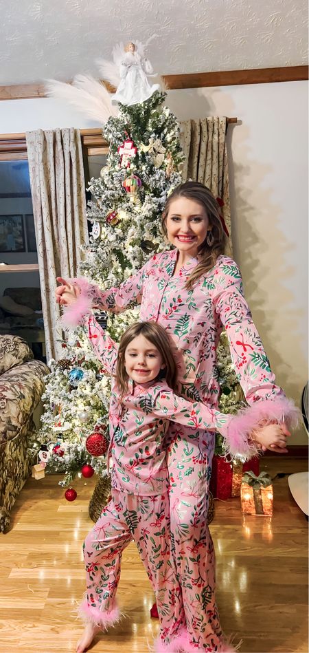 Fur trimmed bow & holly matching mother daughter pajamas so cute!! They were on sale at Ivy City Co but sold out so I linked the exact looking ones From Amazon!! #matchymatchy #twinning #motherdaughter #mommyandme

#LTKsalealert #LTKfamily #LTKkids