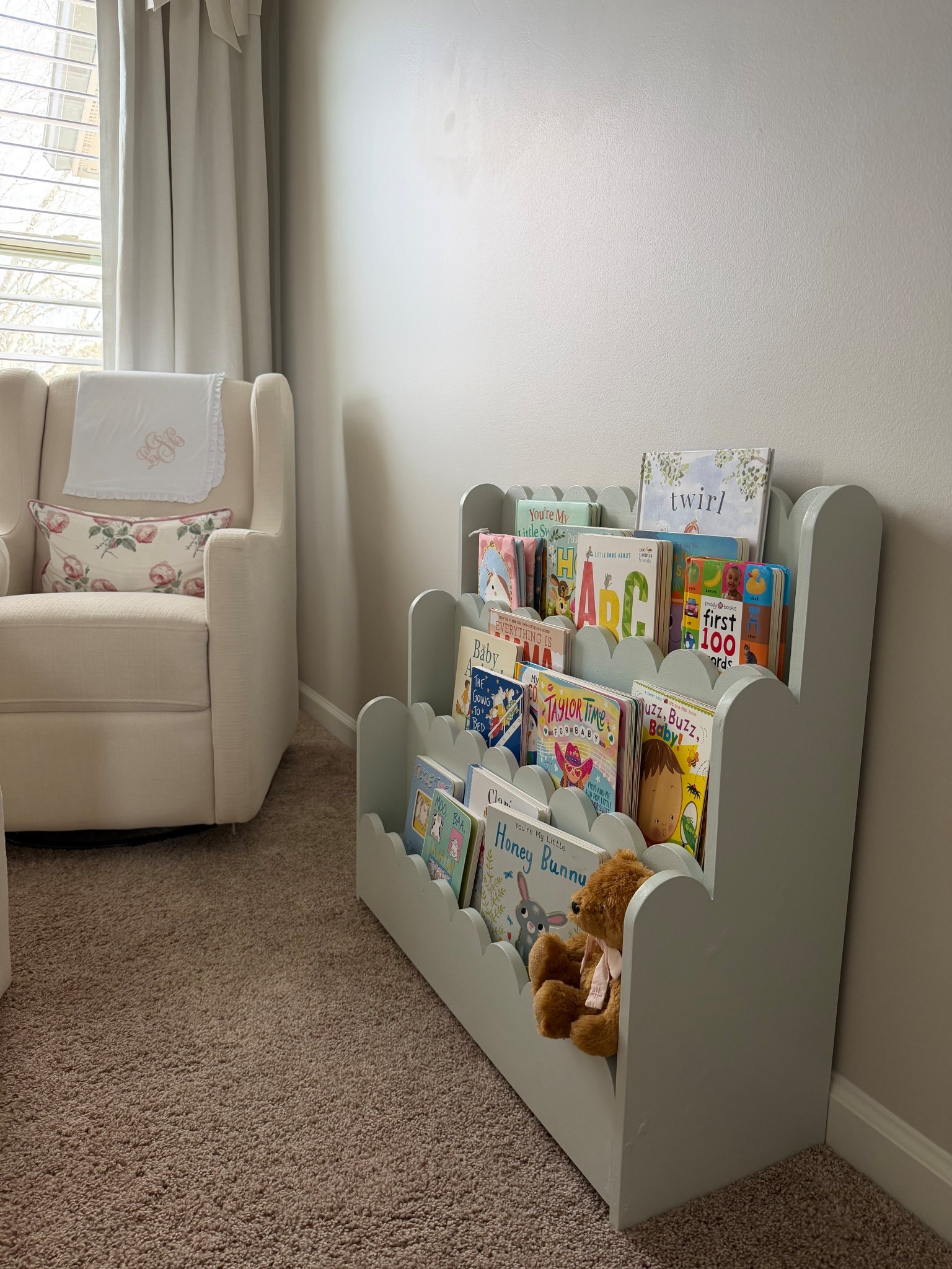 Finally painted Lucy’s bookshelf in her nursery! I used the color sea salt and it’s a beautiful, soft green with some blue undertones depending on the lighting  

#LTKBaby