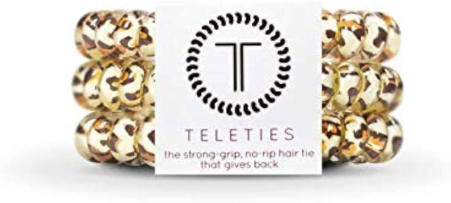 TELETIES - Spiral Hair Coils - Ponytail Holder Hair Ties for Women - Phone Cord Hair Ties - Stron... | Amazon (US)