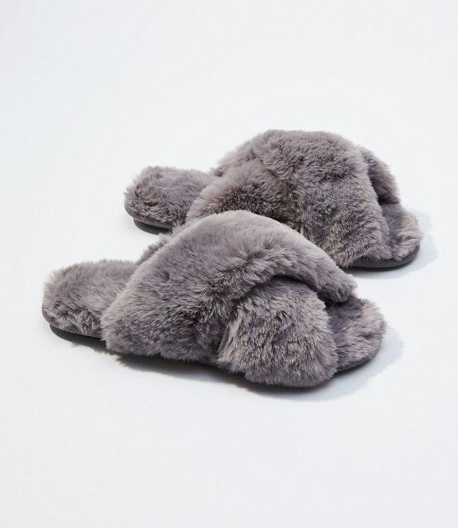 Faux Fur Slide Slippers | LOFT | LOFT