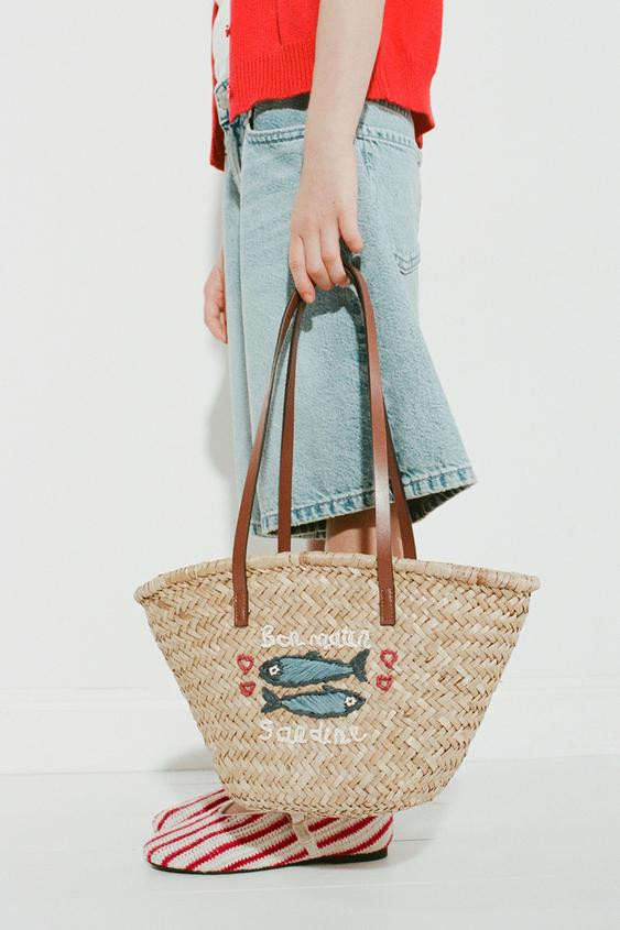 FISH RAFFIA TOTE BAG | Zara US