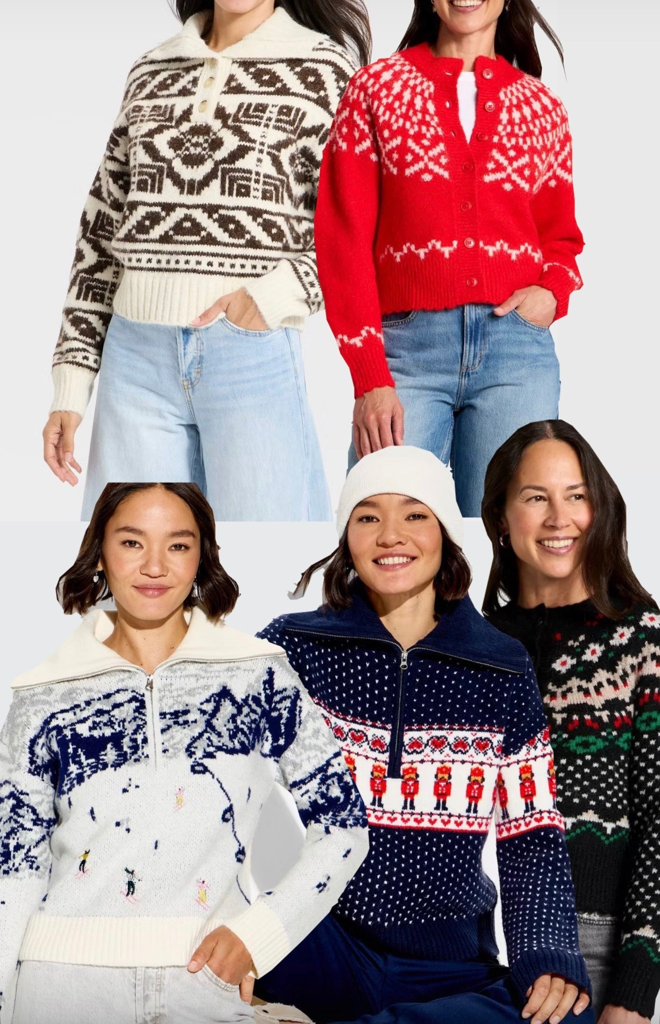 Target just dropped the cutest fair isle sweaters for winter and I’m obsessed! ❄️✨ If you’re looking for affordable holiday sweaters, classic fair isle knits, or the perfect cozy winter outfit, these Target sweaters are SO good. From bold red Nordic patterns to neutral ski-inspired zip pullovers and adorable nutcracker prints, these are the best winter sweaters at Target right now.

Style them with your favorite jeans, leggings, or wide-leg denim for an easy cold-weather outfit idea. Perfect for holiday photos, ski trips, Christmas parties, or just staying cozy at home.



#TargetStyle #TargetFinds #TargetFashion #WinterOutfits #FairIsleSweater #HolidayStyle #ChristmasSweaters #NordicSweater #CozyOutfits #TargetInfluencer #AffordableFashion #WinterWardrobe #SkiStyle #NutcrackerSweater

#LTKGiftGuide #LTKHoliday #LTKSeasonal