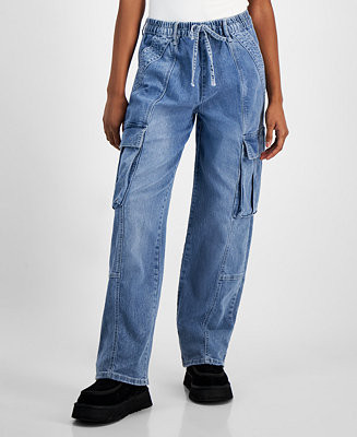 Madden Girl Juniors' Drawstring-Waist Cargo Skater Jeans - Macy's | Macy's