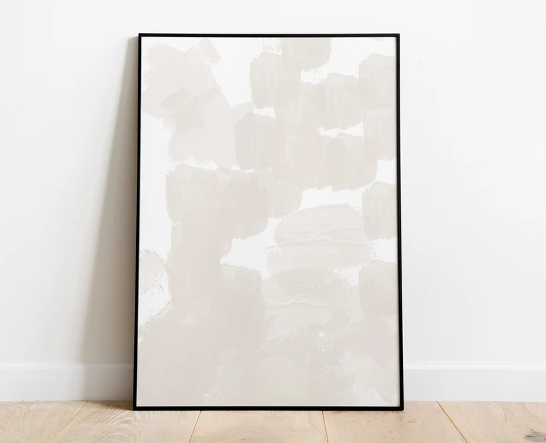 Beige Abstract Brush Stroke Art Print, Minimalist Decor (Digital Download) | Etsy (US)