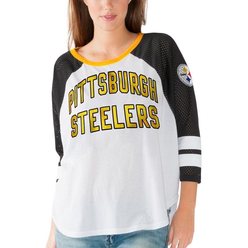 Pittsburgh Steelers G-III 4Her by Carl Banks Women's Fair Catch Three-Quarter Sleeve T-Shirt - White | Fanatics