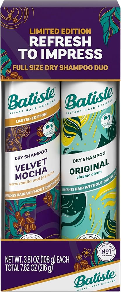 Batiste Dry Shampoo Limited Edition Holiday Gift Set Duo, Velvet Mocha & Original Scent, Refreshe... | Amazon (US)