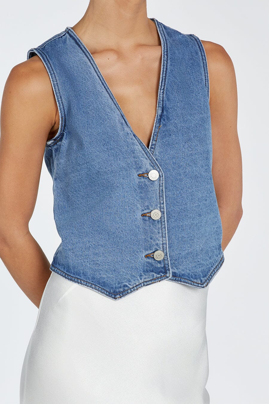 LENNON VINTAGE BLUE DENIM VEST | DISSH