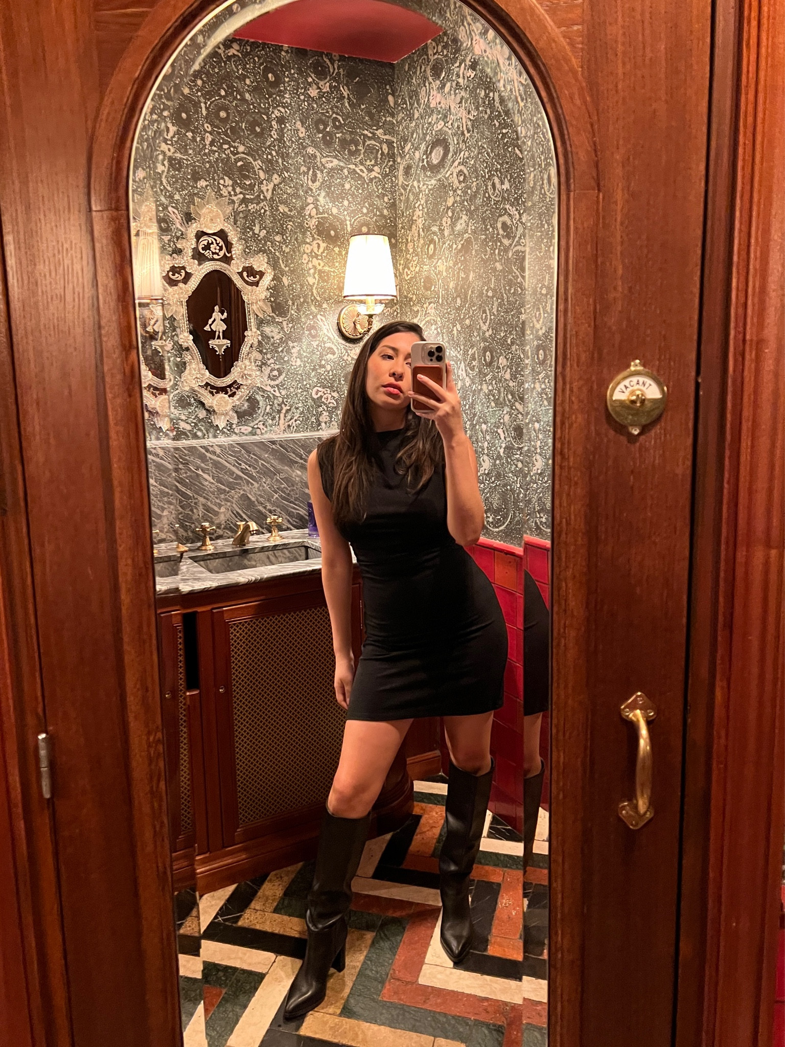 Parisian uniform. Black on black on black. 

#minidress #kneehighboots #paris #fall #nightout