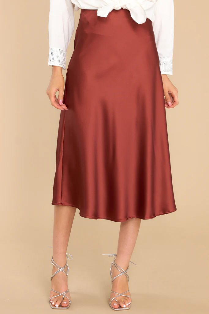 Strings Attached Copper Midi Skirt | Red Dress 