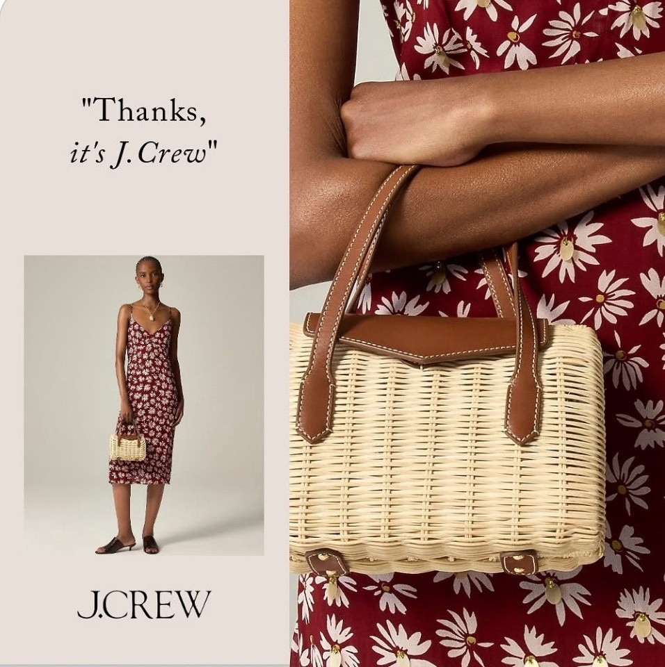 Small rattan top-handle bag
