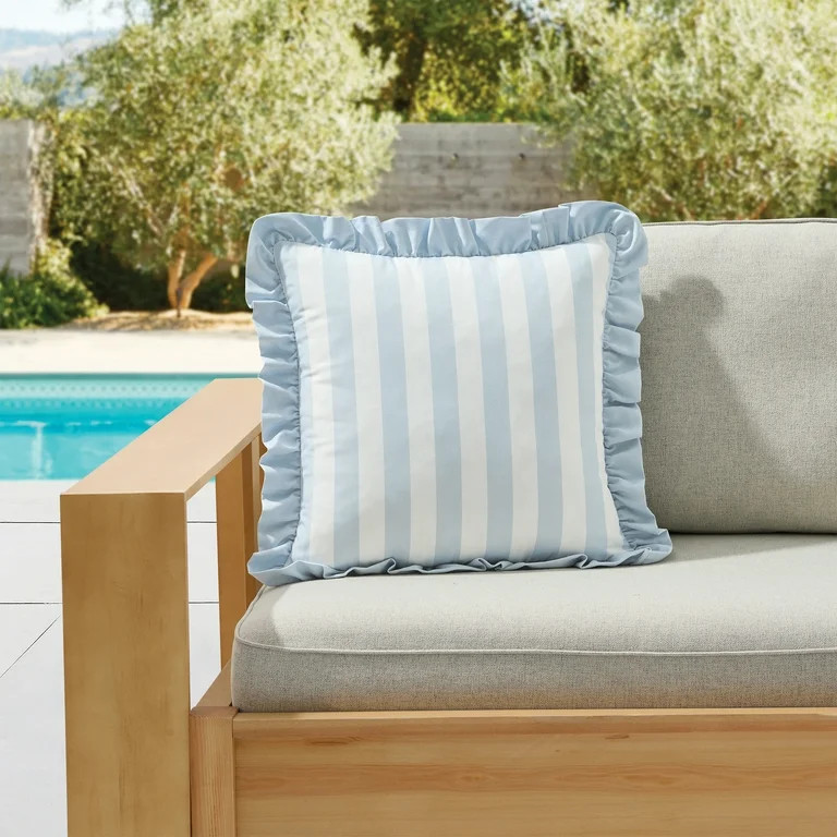 My Texas House Blue Cabana 18" x 18" Outdoor Pillow | Walmart (US)