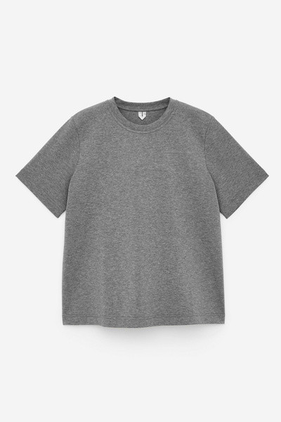 PEARL Interlock T-Shirt – Grey Melange – Women – ARKET GB | Arket UK