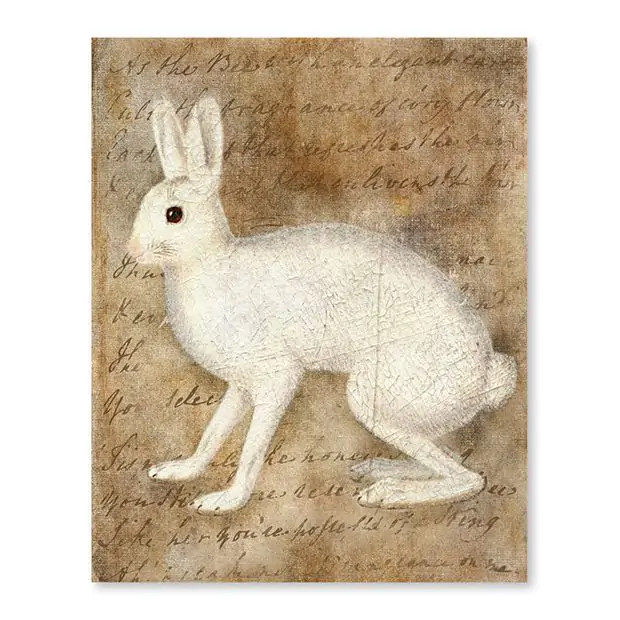 Vintage Rabbit 5 Canvas Wall Art | Antique Farm House