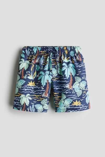 Swim Shorts - Regular waist - Short - Green/lemons - Kids | H&M US | H&M (US + CA)