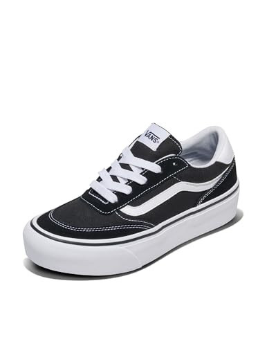 Vans Women's Brooklyn LS Platform Shoe - Chunky Sneakers for Casual Fashion. Suede/Canvas Black/White. 9.5 | Amazon (US)