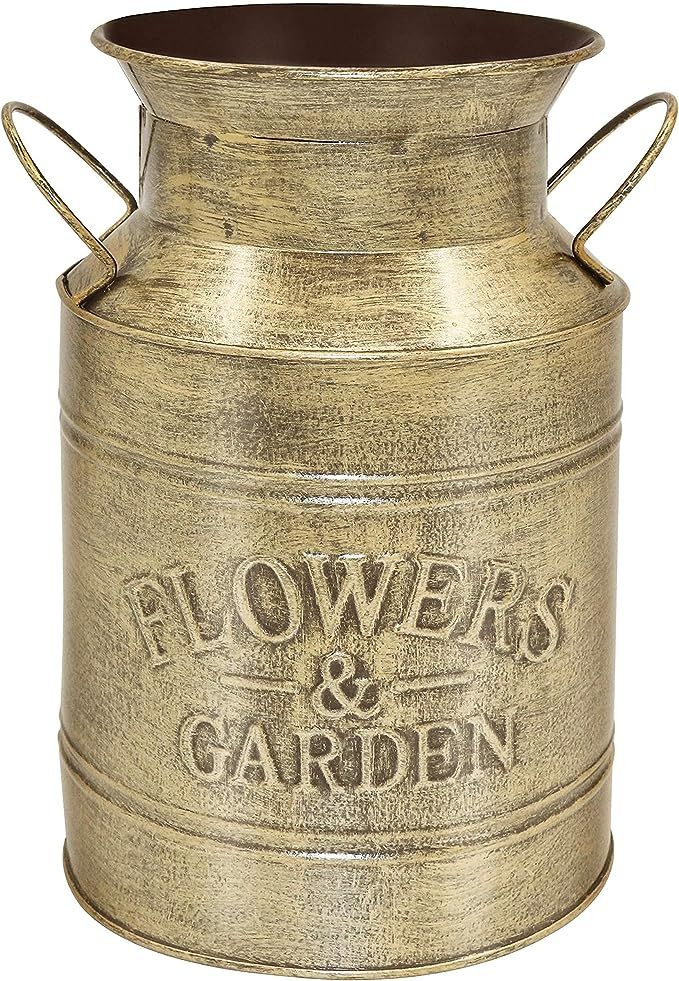 Soyizom Metal Gold Decorative Flower Vases | Farmhouse Country Bucket Vase | Rustic Vintage Milk ... | Amazon (US)