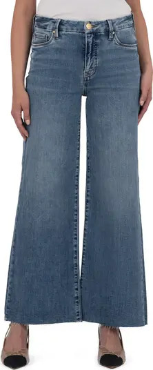 Meg Fab Ab High Waist Raw Hem Ankle Wide Leg Jeans | Nordstrom