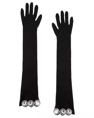 Crystal Stone Patch Long Gloves | FWRD 