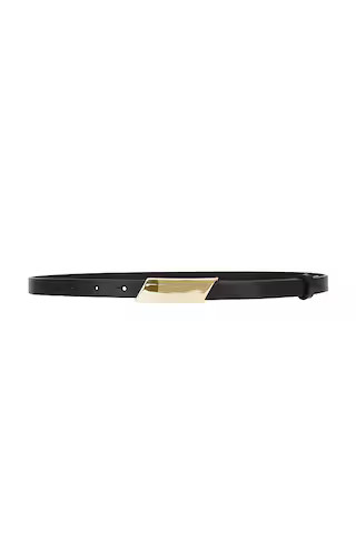 BLACK SUEDE STUDIO Solid Belt in Black & Gold from Revolve.com | Revolve Clothing (Global)