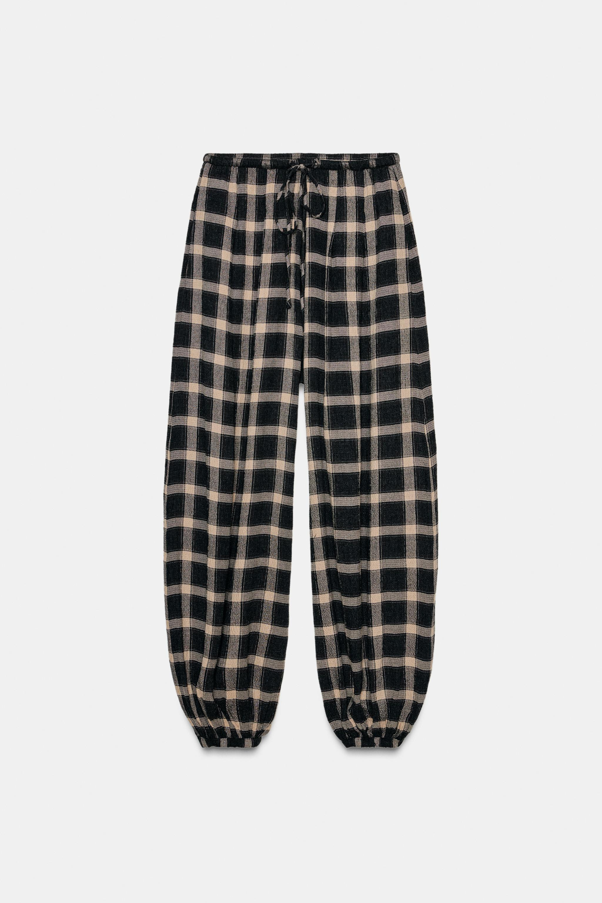 ZW COLLECTION PLAID BALLOON PANTS | Zara US