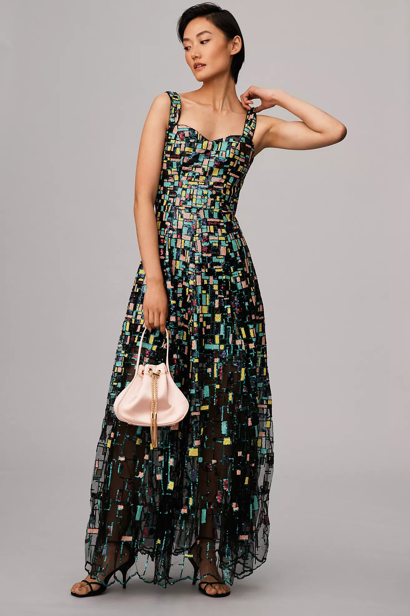 Dress The Population Anabel Sheer Sequin Dress | Anthropologie (US)