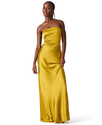 Women's Strapless Open-Back Satin Dress | Macy's