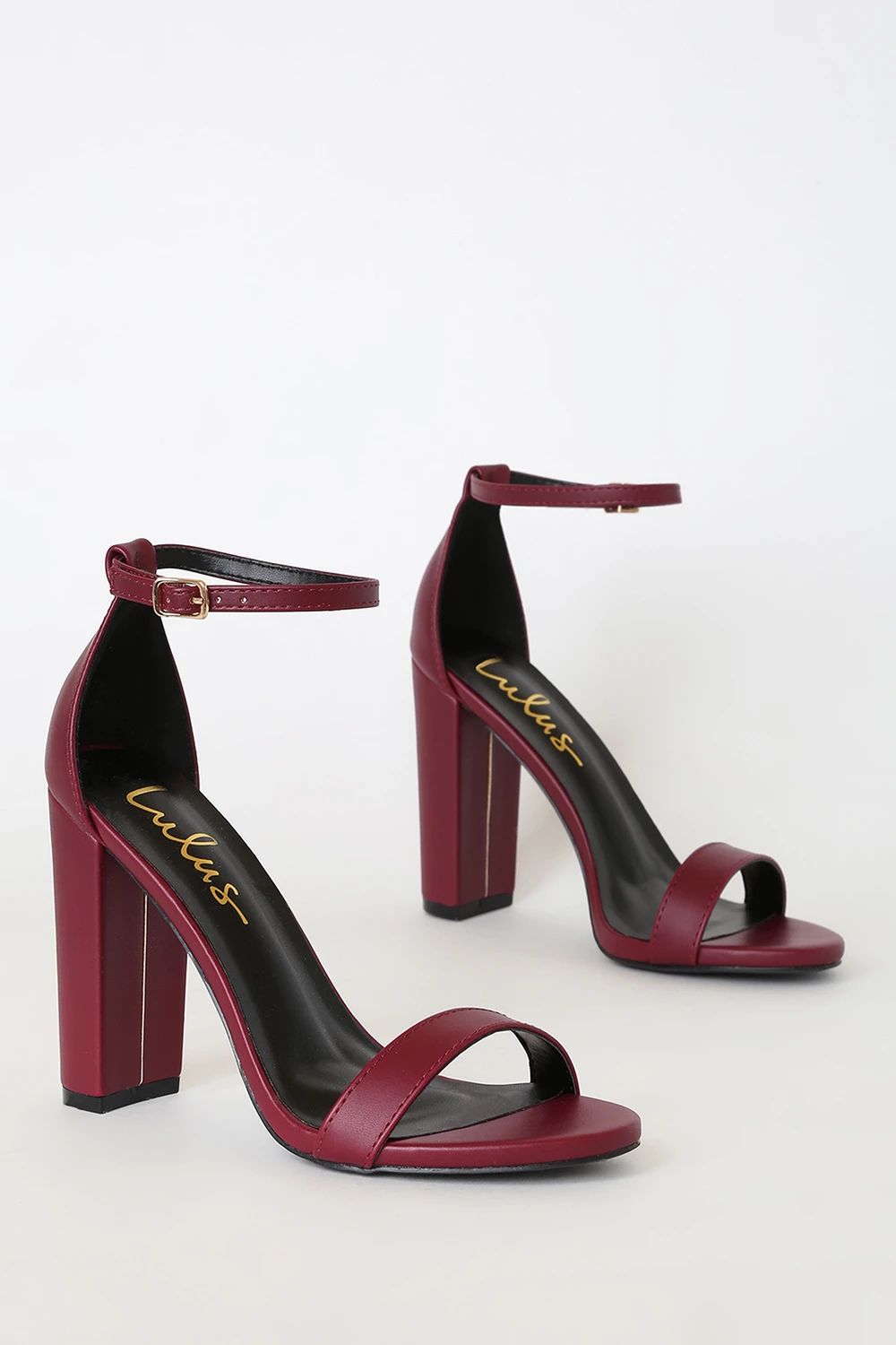 Taylor Wine Ankle Strap Heels | Lulus (US)