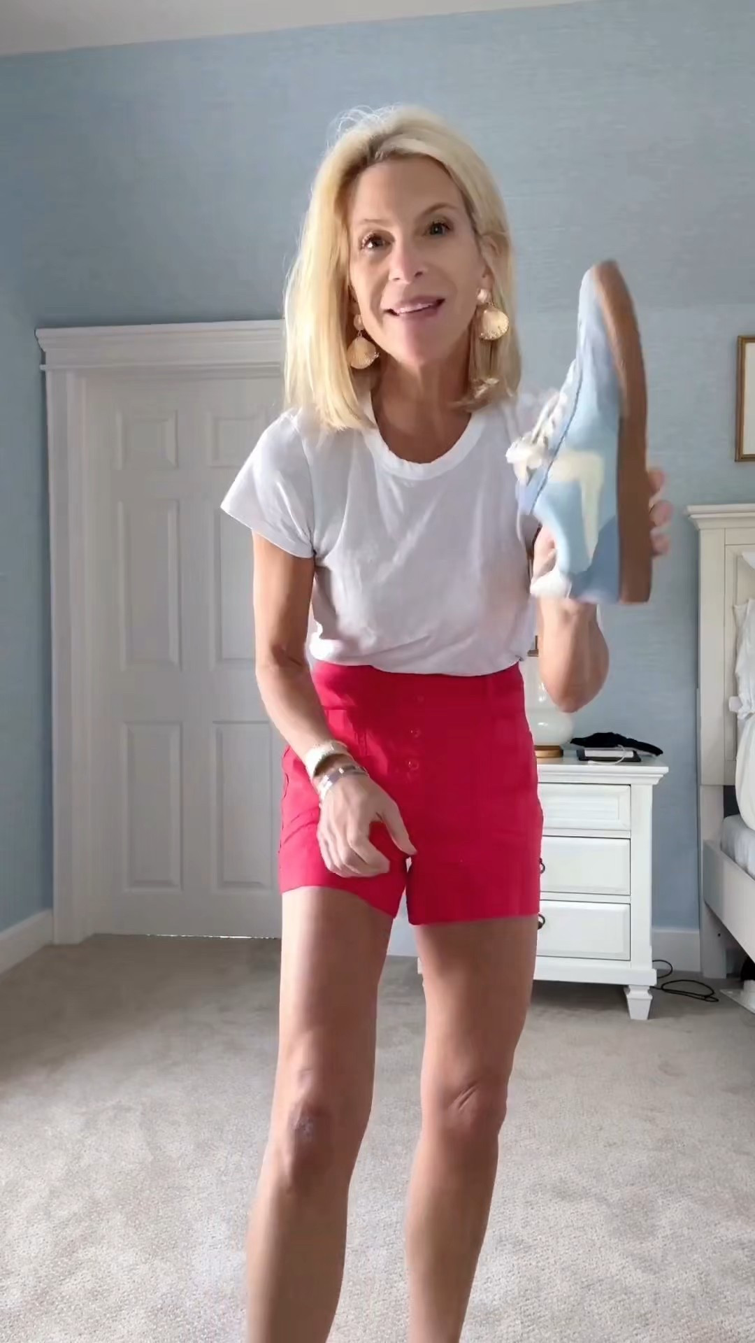 This is such a comfortable outfit and one of my go-tos when it’s warm out. Simple tee + these shorts = done. Perfect for spring now and summer later when it’s hot but you still want to look put together. And these shoes?? So cute and they’re on sale right now.

#LTKdayinmylife #LTKOver40 #LTKootd