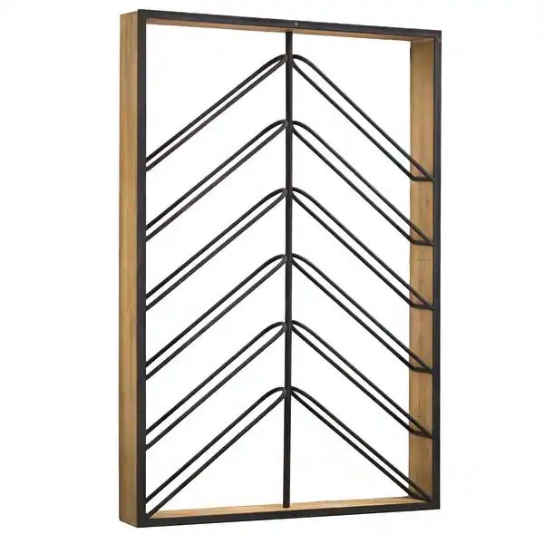 Wood and Metal Wall Mounted Wine Rack (36.25" x 24.25") | Bed Bath & Beyond