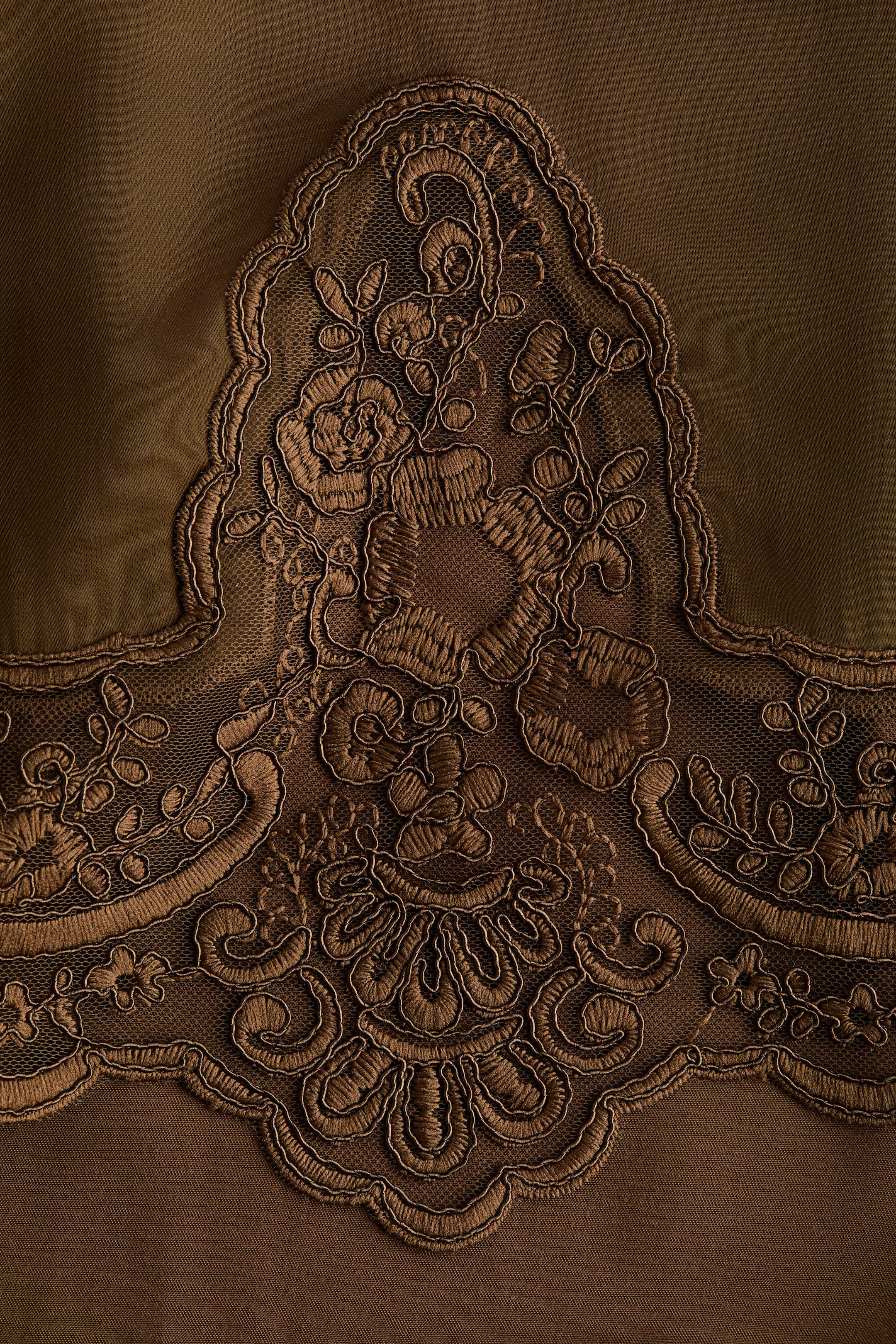 Lace-Trimmed Satin Skirt | H&M (US + CA)