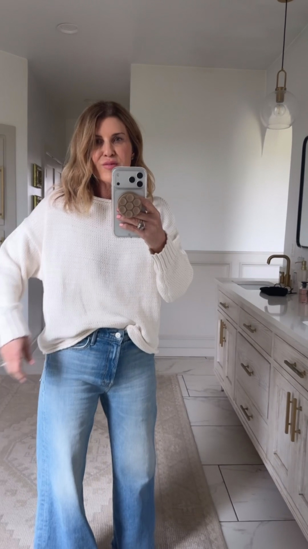 Cute Target sweater. I’m in a size mediumm Mother hustler

Comment SHOP below to receive a DM with the link to this post on my LTK ⬇ https://liketk.it/64oO6 #ltkover40