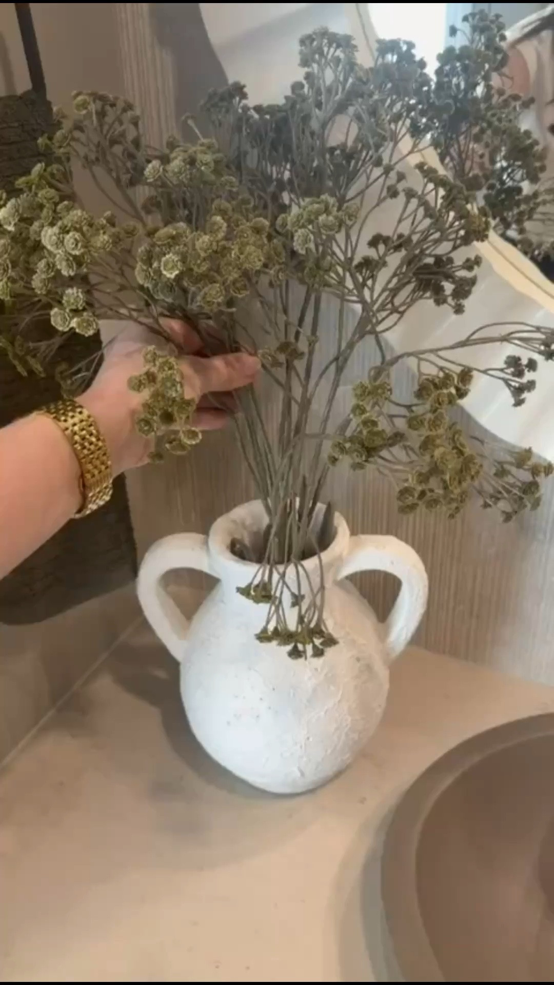 I’ve been using this ceramic vase with faux stems to add a soft, natural layer to shelves and countertops. The shape is simple and the finish has a subtle texture that works well with both modern and warm, neutral spaces.

I like how these stems bring in that organic look without any upkeep, and they’re easy to restyle throughout the home. Linking the vase and similar stems below if you’re looking for an easy way to add greenery with a clean, elevated feel.
 @Target 
@Walmart
@Amazon