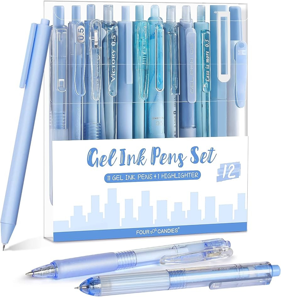 Four Candies Ocean Series Gel Pens, Black & Blue Ink Journaling Pens with 0.5 mm Fine Point, Cute... | Amazon (US)